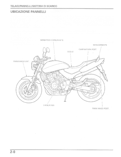 Honda Moto Hornet 600cc Telaio Pannelli Scarico (in Italiano) pag. 9